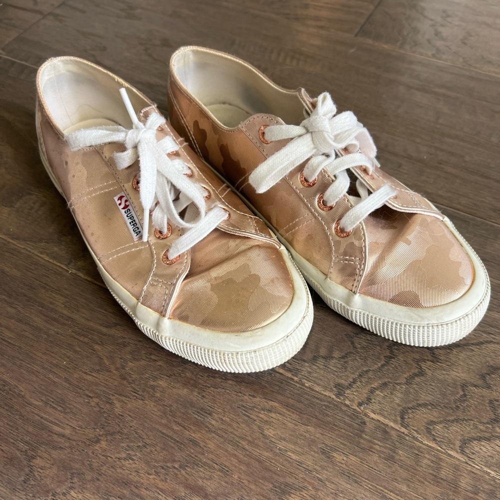 Superga Women’s Gold Camouflage Sneakers